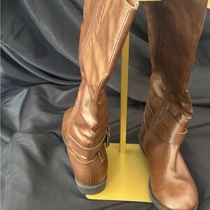 Girls Brown Over the Knee Riding Boots | NEW